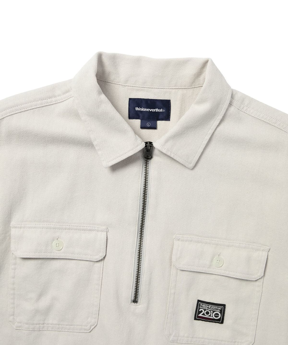 디스이즈네버댓(THISISNEVERTHAT) Half Zip Shirt Ivory