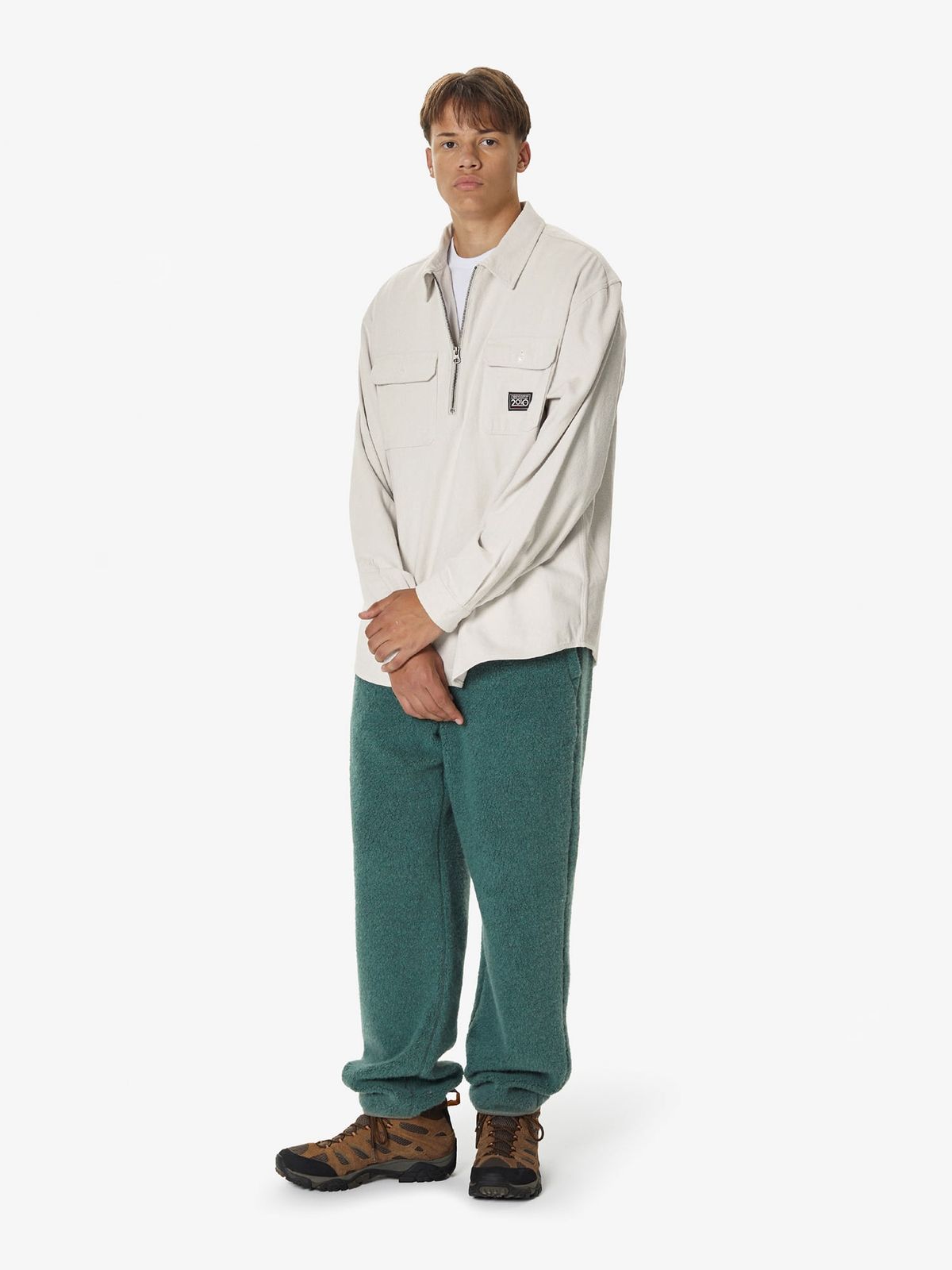 디스이즈네버댓(THISISNEVERTHAT) Half Zip Shirt Ivory