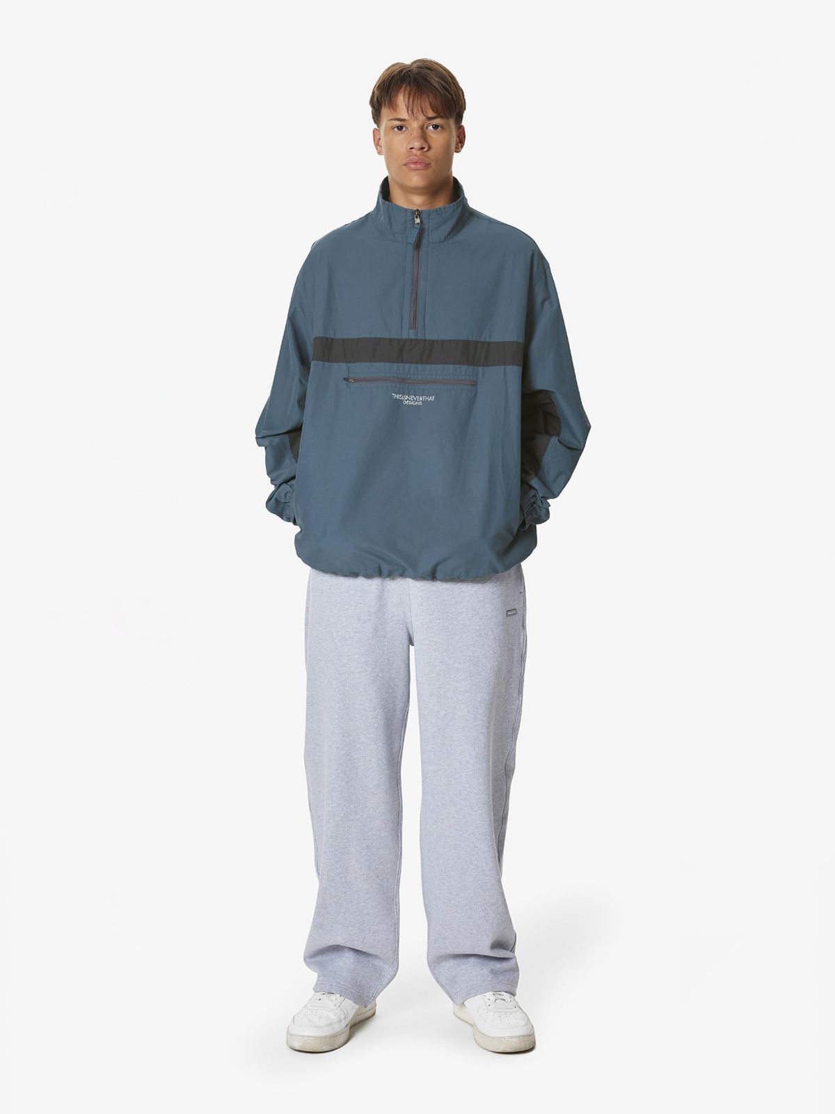 디스이즈네버댓(THISISNEVERTHAT) Half Zip Sports Pullover Blue