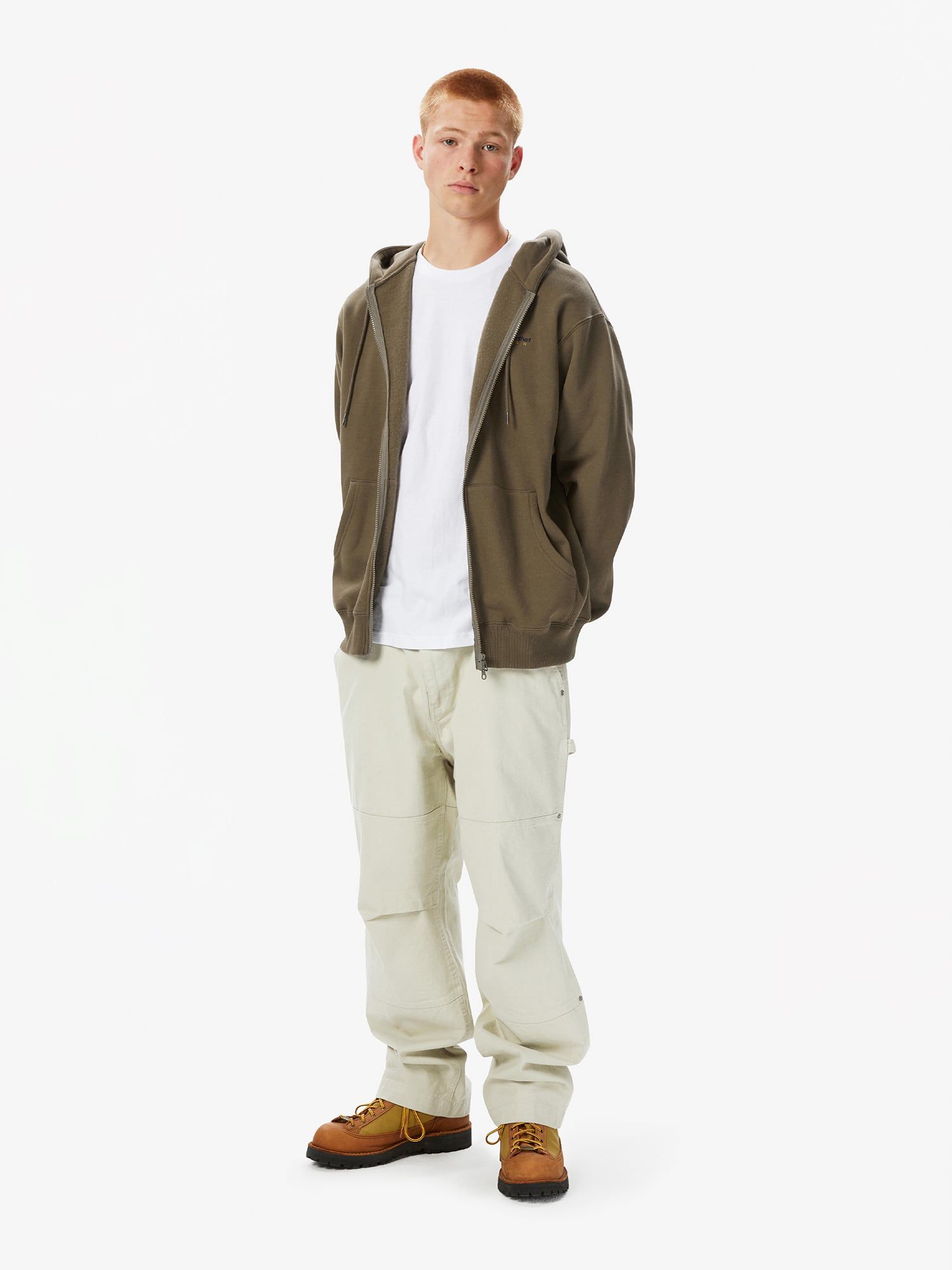 MUSINSA | thisisneverthat® DSN-Logo Zip Up Hoodie Brown