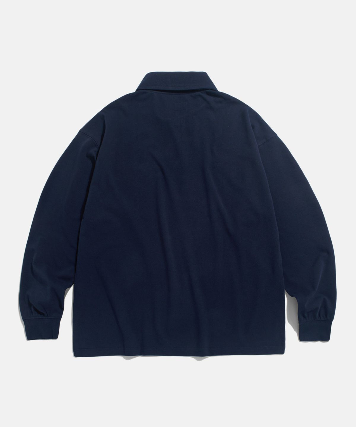 에스피오나지(ESPIONAGE) Over LS Pique Polo Shirt Navy