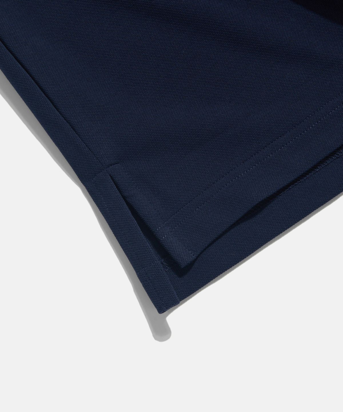 에스피오나지(ESPIONAGE) Over LS Pique Polo Shirt Navy