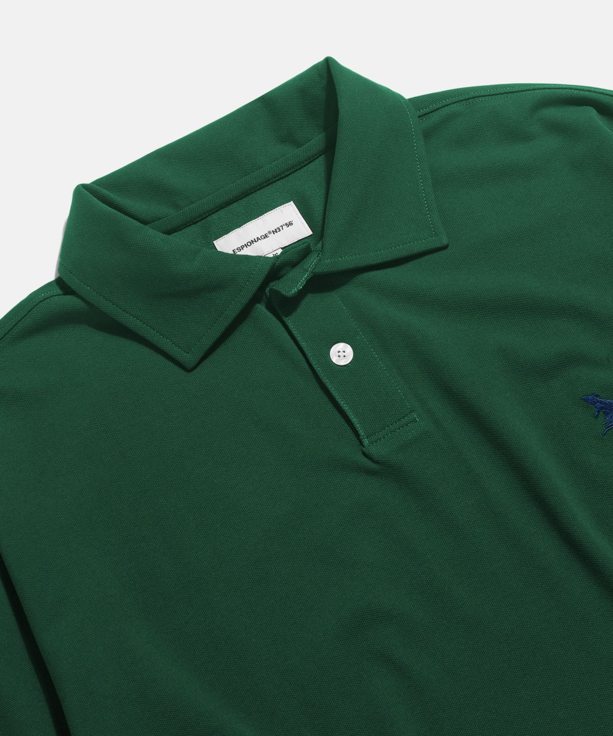 에스피오나지(ESPIONAGE) Over LS Pique Polo Shirt Forest