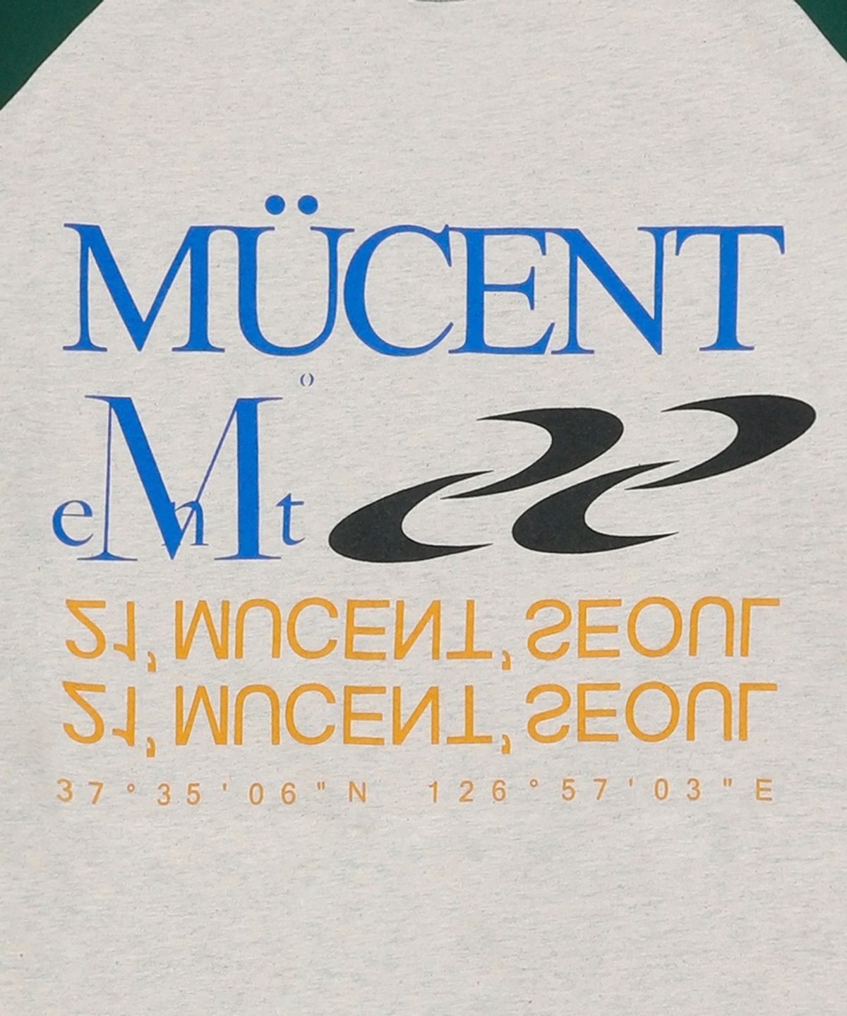 무센트(MUCENT) 에센셜 로고 나그랑 배색 긴팔 티 (2컬러)