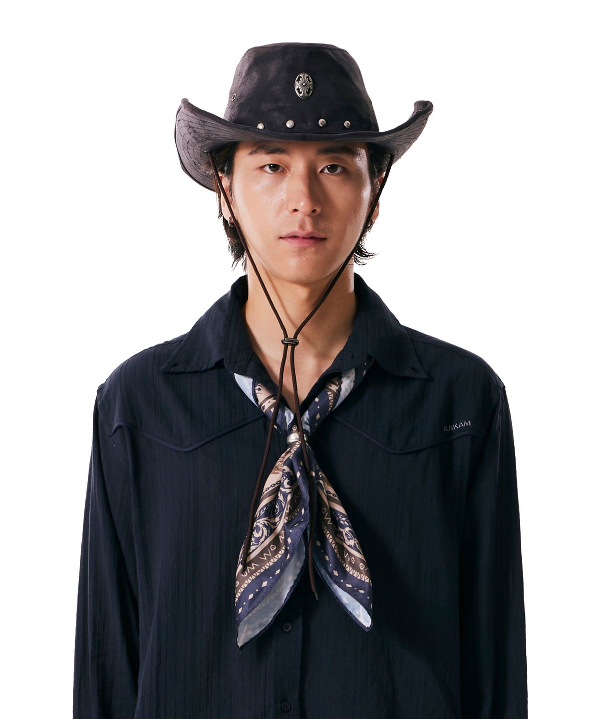 아캄(AAKAM) Western Eagle Printed Scarf (Beige)