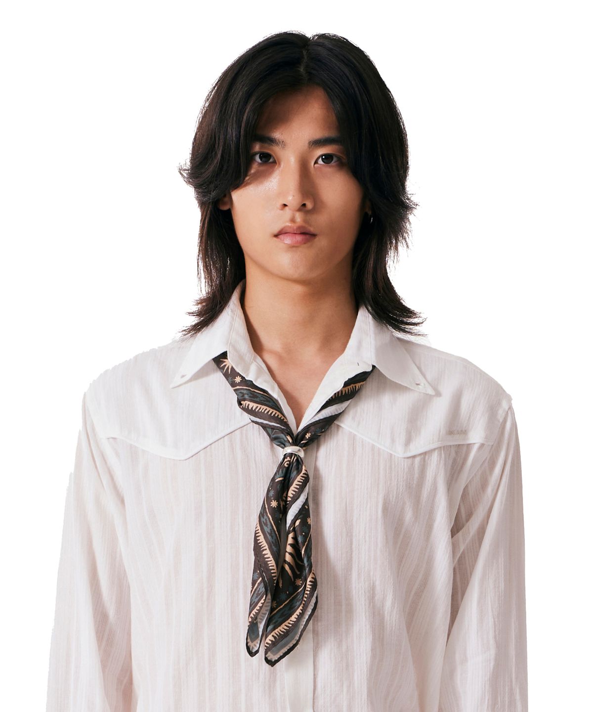 아캄(AAKAM) Western Sun Printed Scarf (Brown)