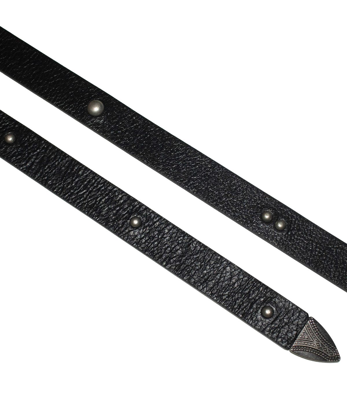 아캄(AAKAM) Western Studded Leather Belt (Black)
