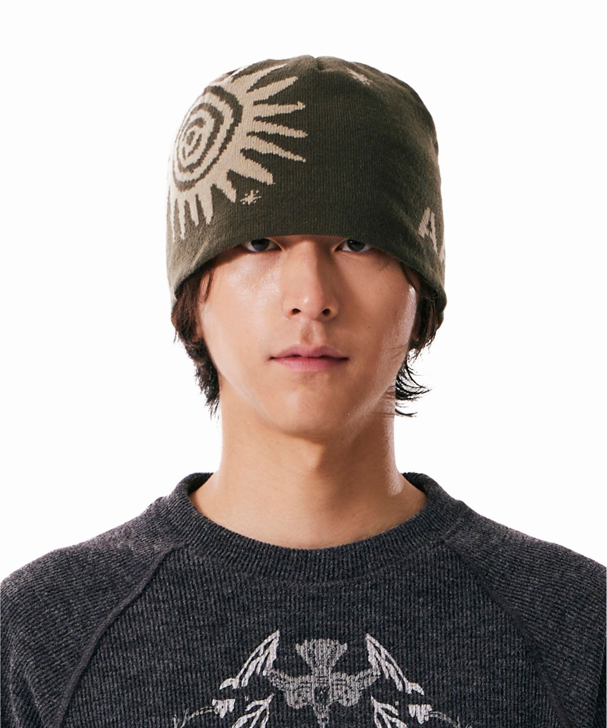 아캄(AAKAM) Sun Jacquard Beanie (Khaki)