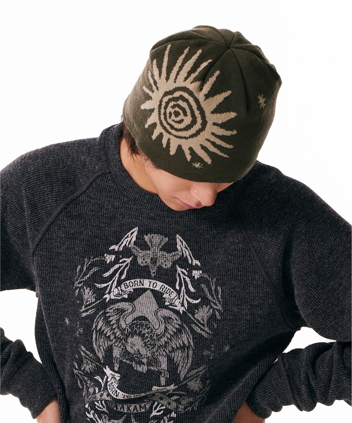 아캄(AAKAM) Sun Jacquard Beanie (Khaki)