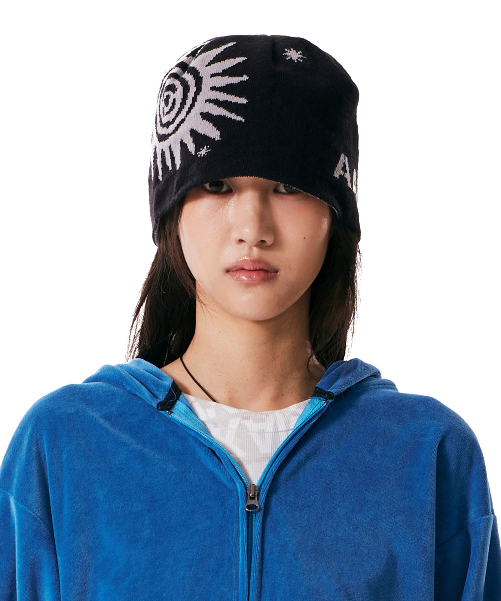 MUSINSA | AAKAM Sun Jacquard Beanie (Black)