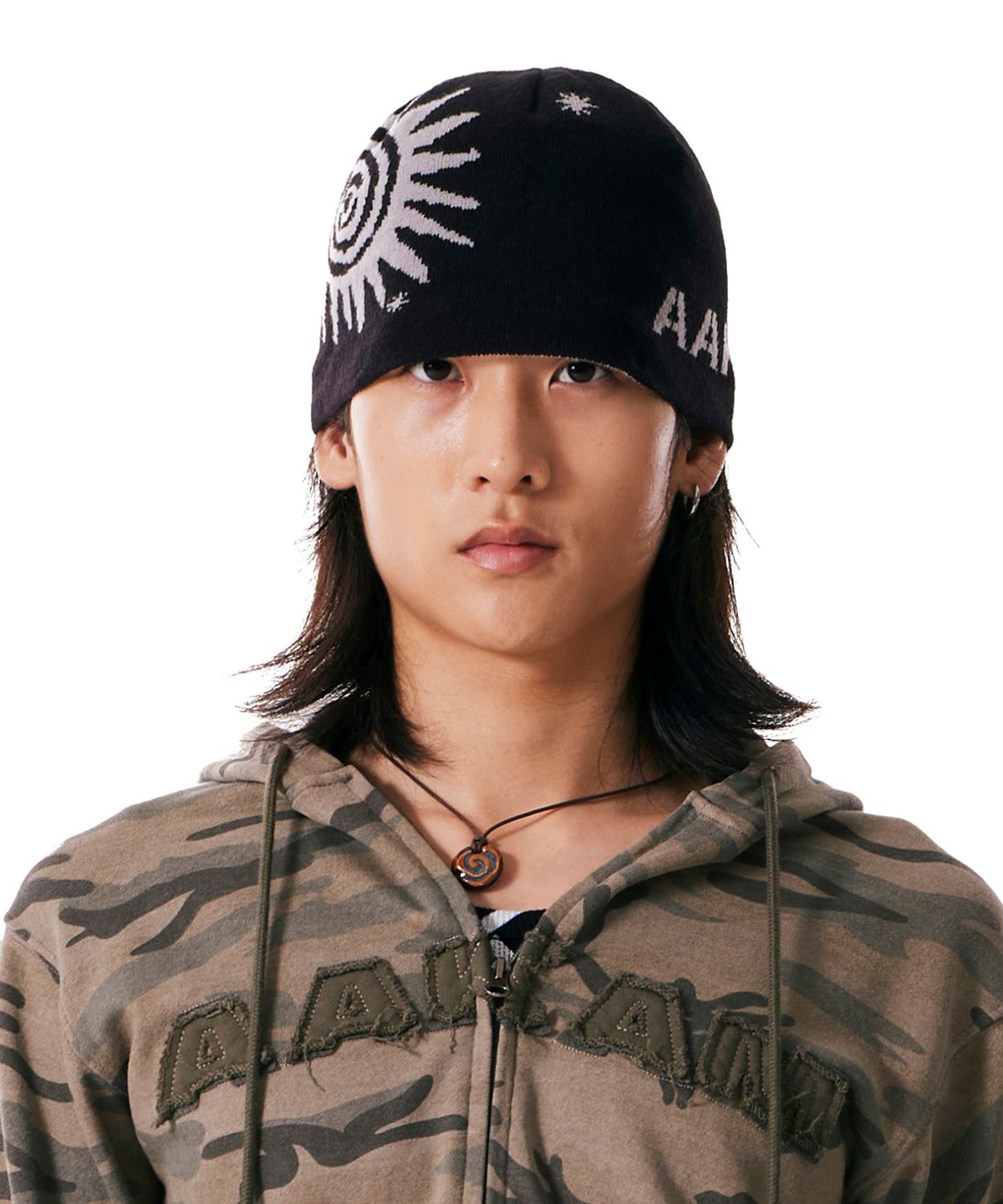 아캄(AAKAM) Sun Jacquard Beanie (Black)