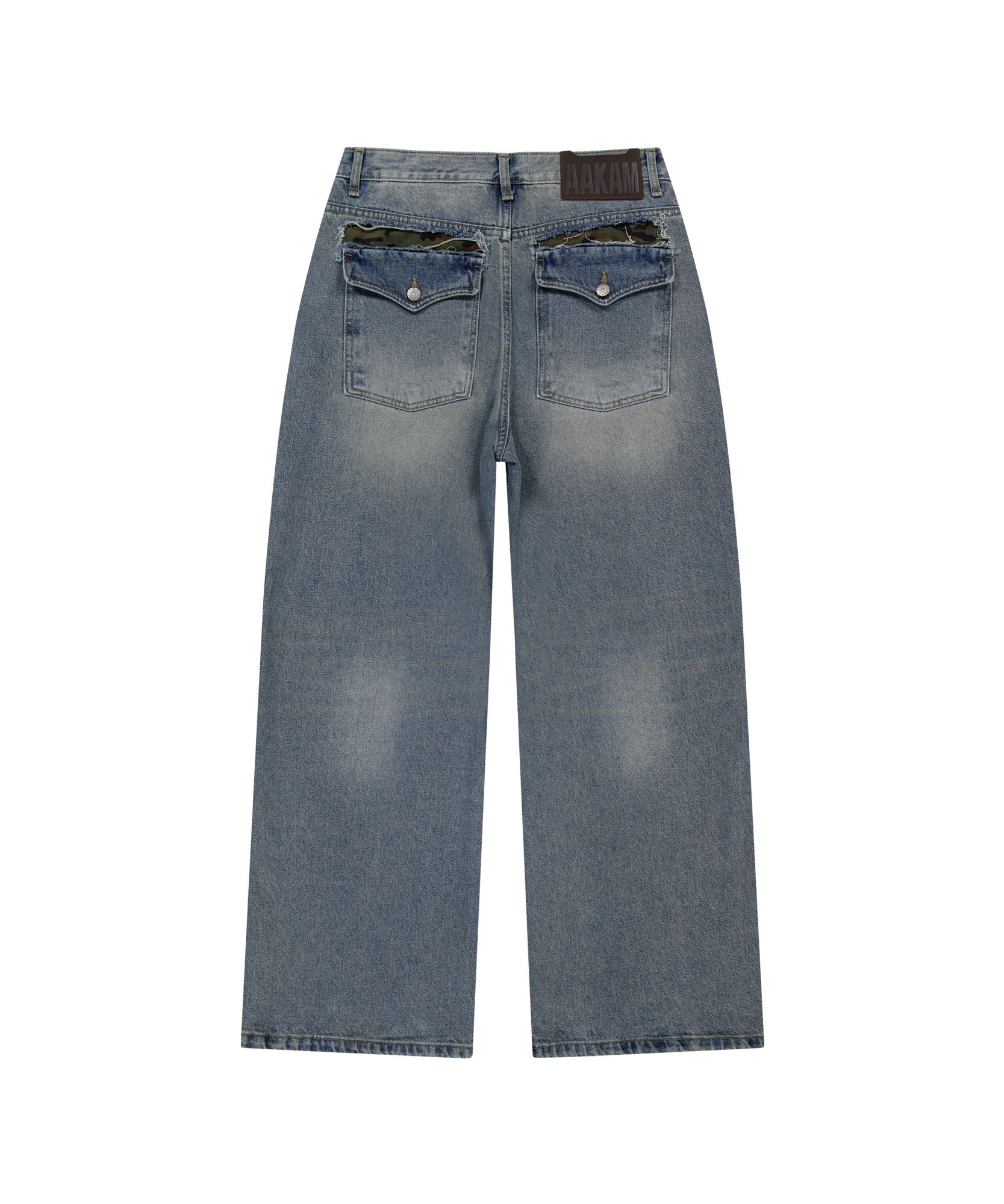 ◆AAKAM◆ Distressed Denim Pants Blue MUSINSA | AAKAM Distressed Denim Pants (Blue)