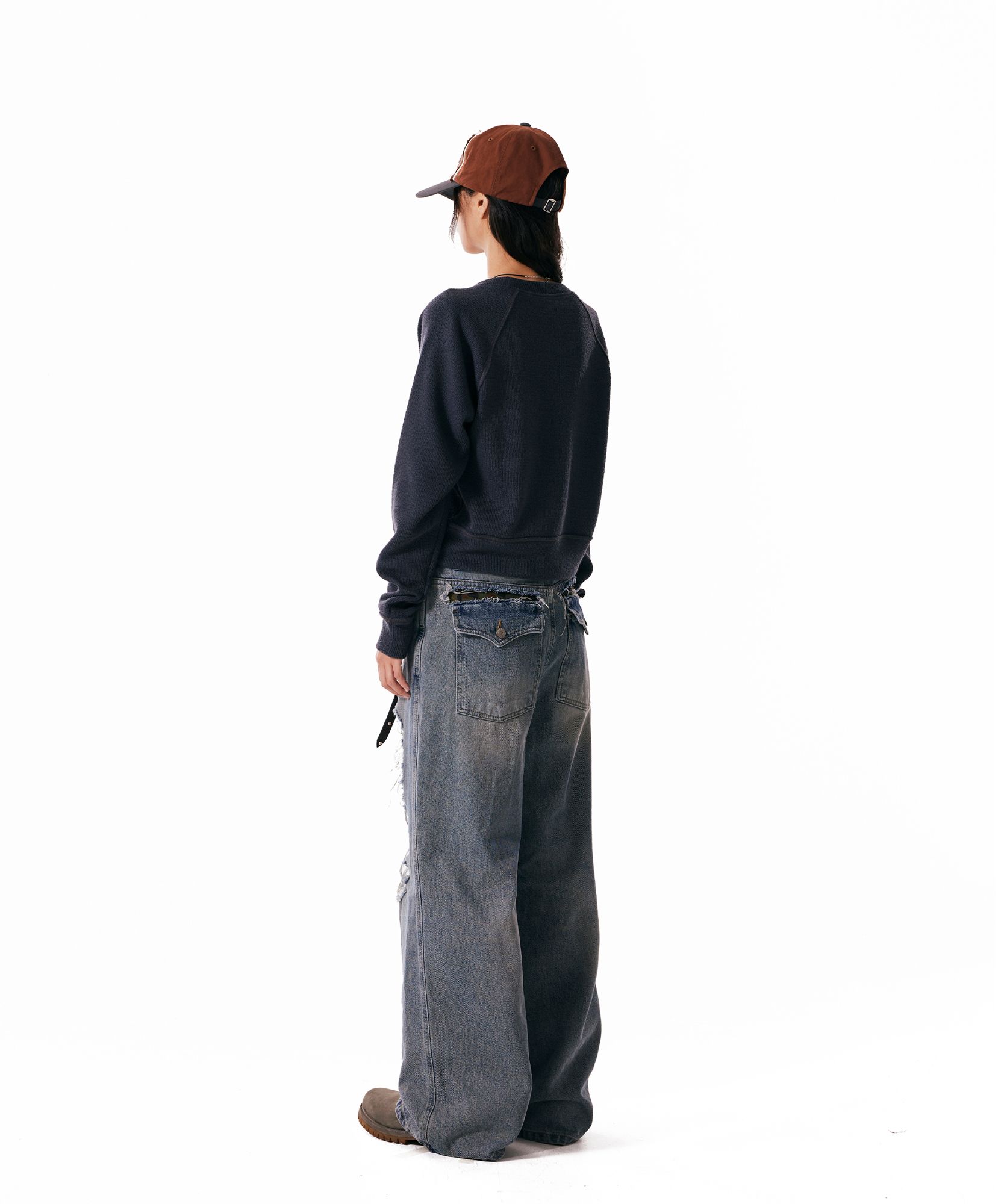 ◆AAKAM◆ Distressed Denim Pants Blue MUSINSA | AAKAM Distressed Denim Pants (Blue)