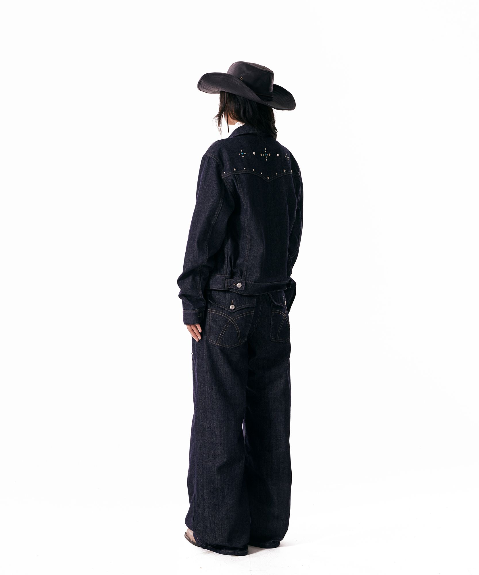 ◆AAKAM◆ Western Studded Denim Pants Dark Blue MUSINSA | AAKAM Western Studded Denim Pants (Dark Blue)