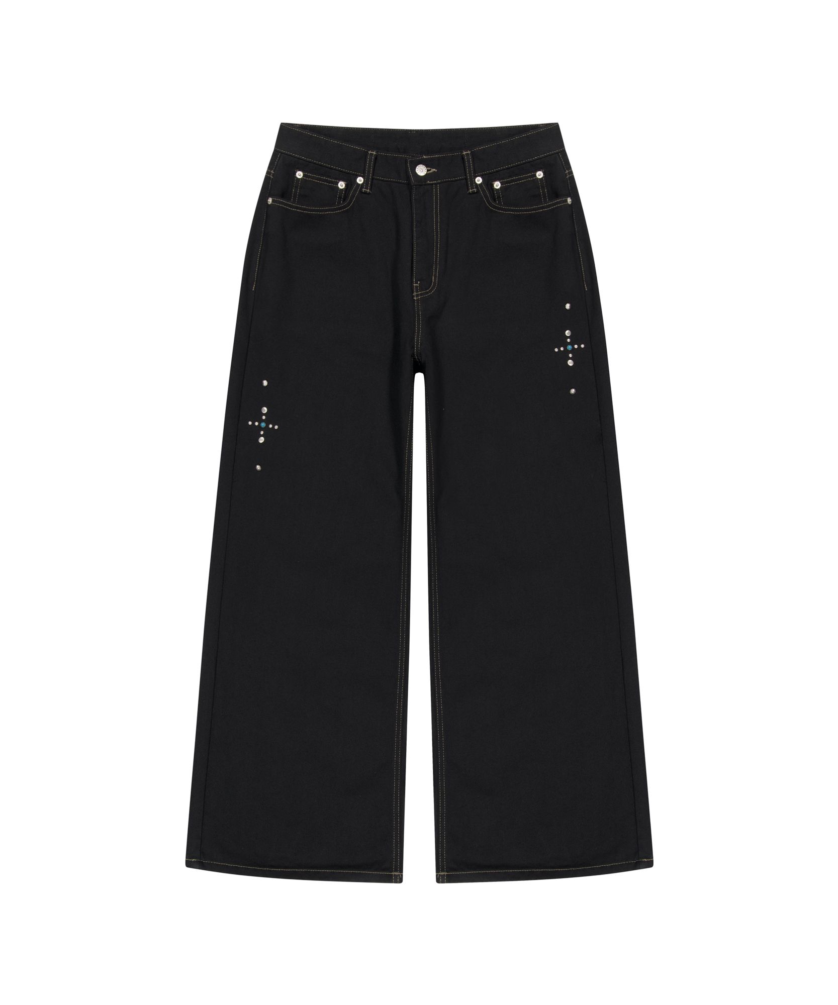 AAKAM Multi Studded Cotton Pants （Gray） AAKAM】Multi Studded Cotton Pants | OUR BRAND,AAKAM