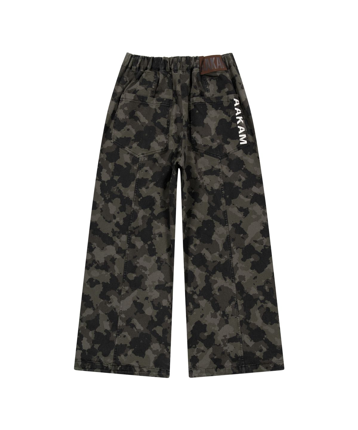 아캄(AAKAM) Knee Pin-tuck Camouflage Twill Pants (Khaki)