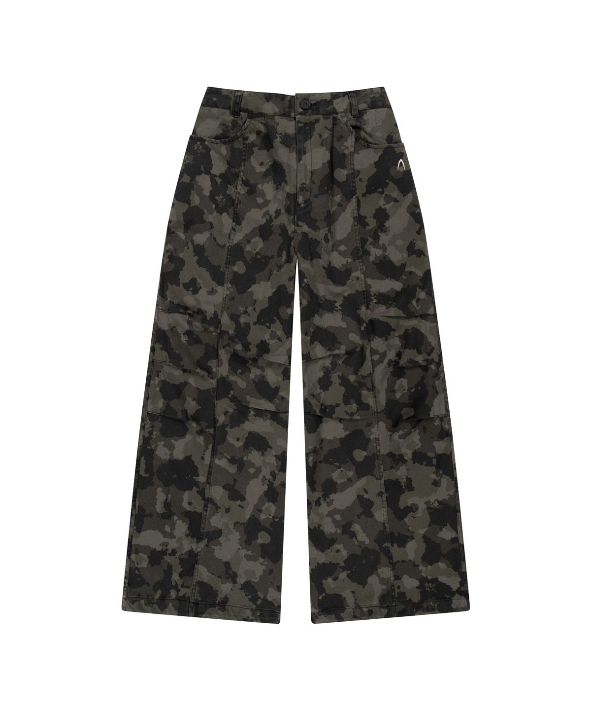 아캄(AAKAM) Knee Pin-tuck Camouflage Twill Pants (Khaki)