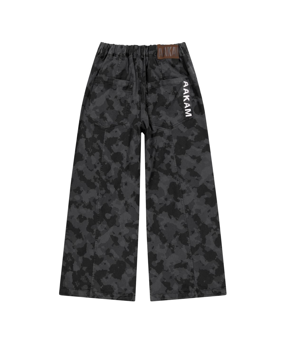 아캄(AAKAM) Knee Pin-tuck Camouflage Twill Pants (Black)