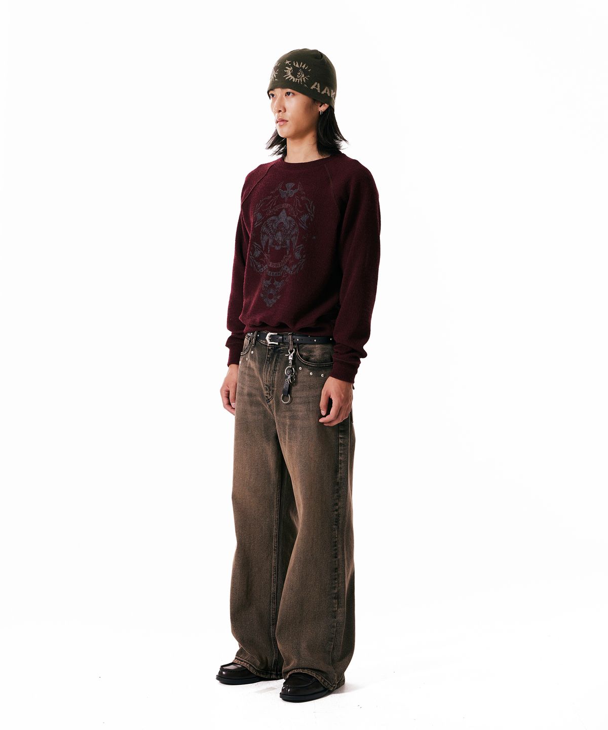 아캄(AAKAM) Eagle Printed Knit (Wine)