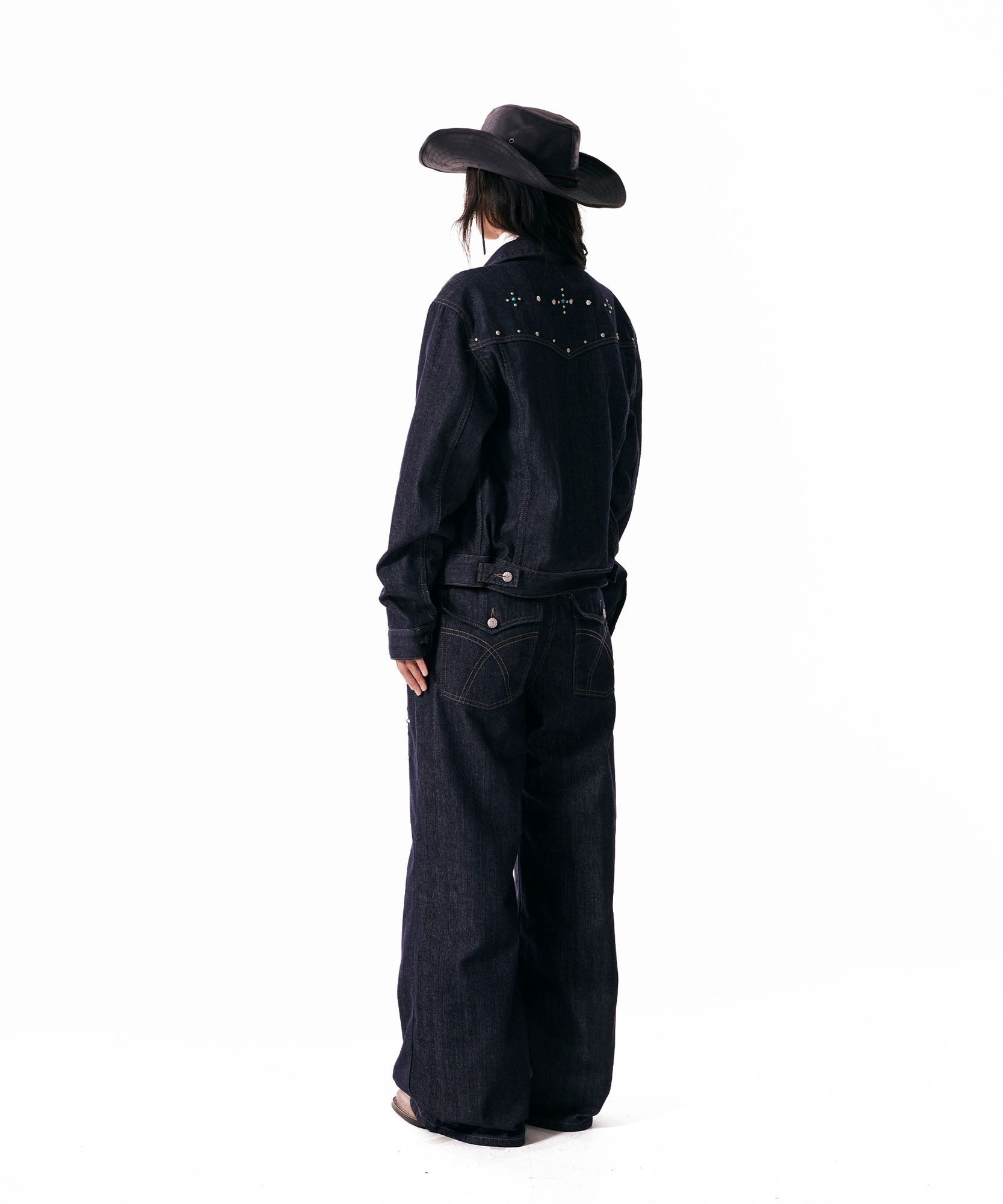 ◆AAKAM◆ Western Studded Denim Pants Dark Blue MUSINSA | AAKAM Western Studded Denim Pants (Dark Blue)