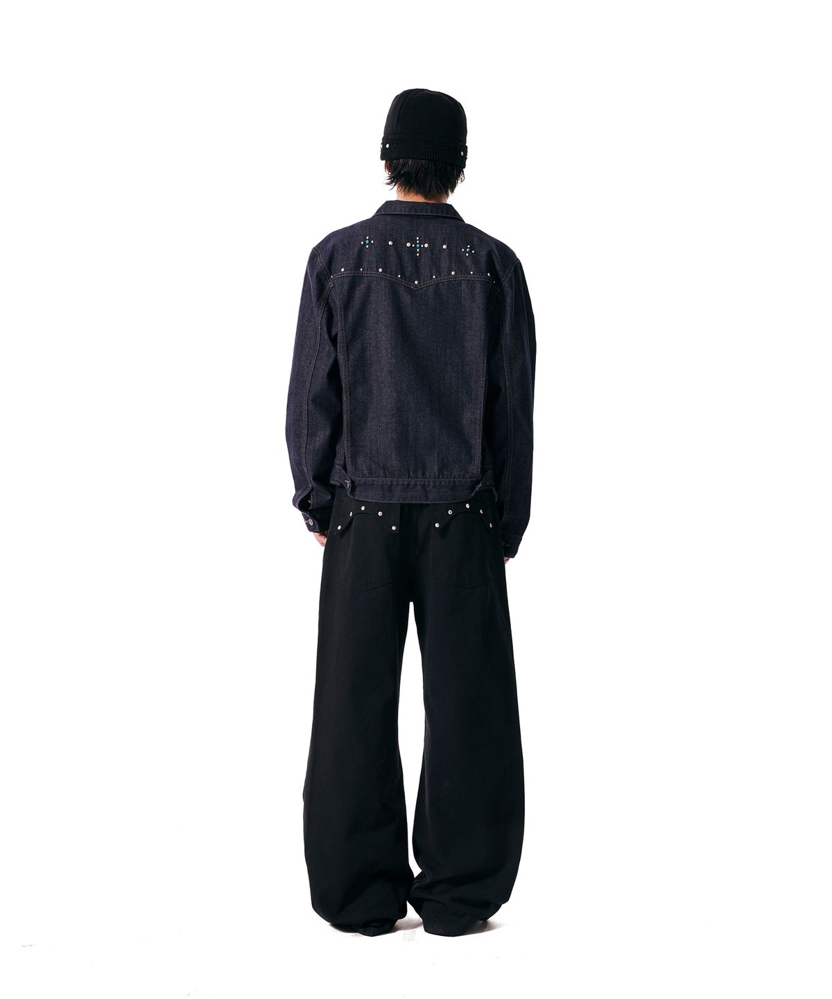 아캄(AAKAM) Western Studded Denim Jacket (Dark Blue)