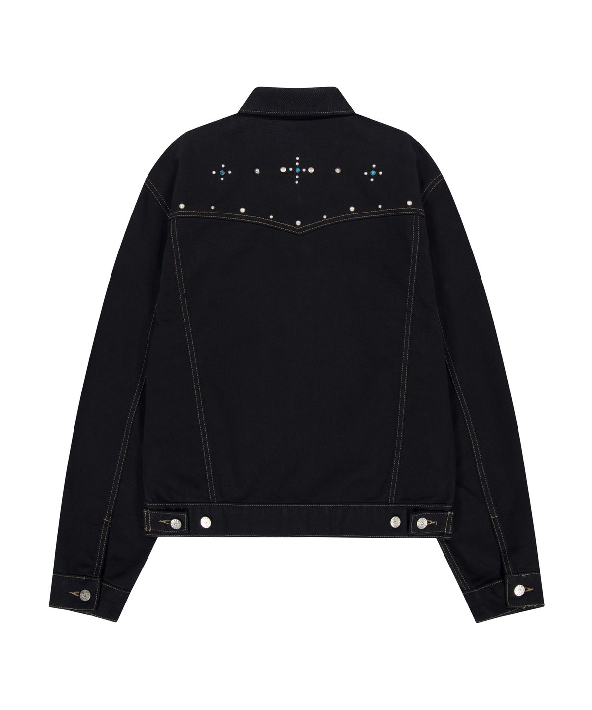 아캄(AAKAM) Western Studded Cotton Jacket (Black)
