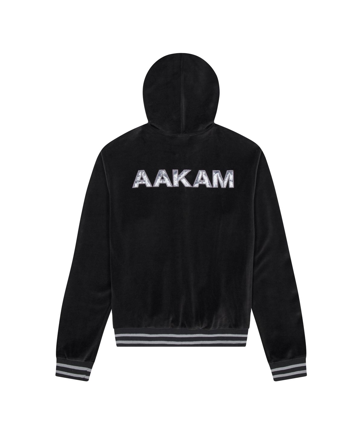 아캄(AAKAM) 98 Patch Velour Zip-Up Hoodie (Black)