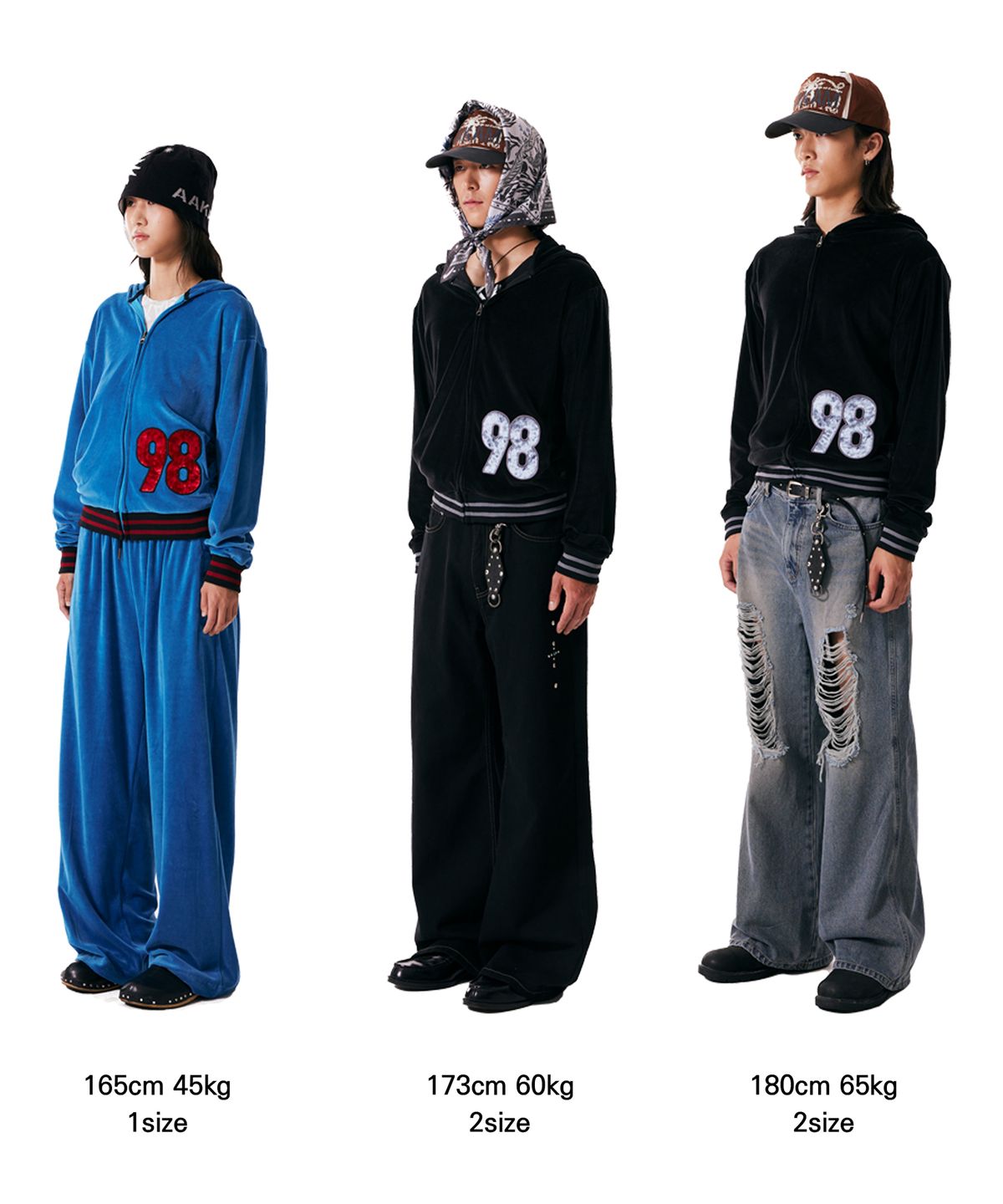 아캄(AAKAM) 98 Patch Velour Zip-Up Hoodie (Black)