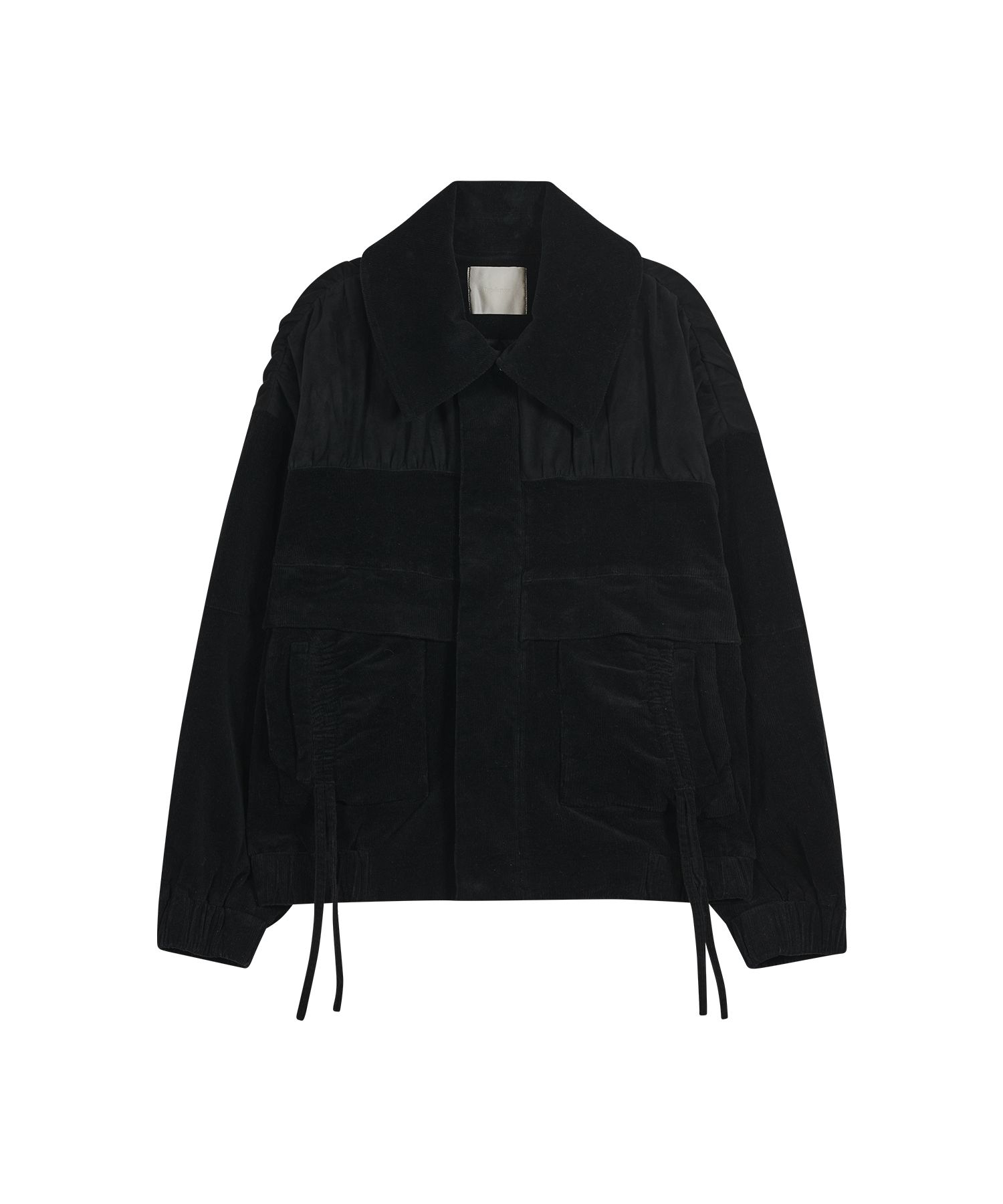 MUSINSA公式 | TYPESERVICE Mixed Shirring Jumper [Black]
