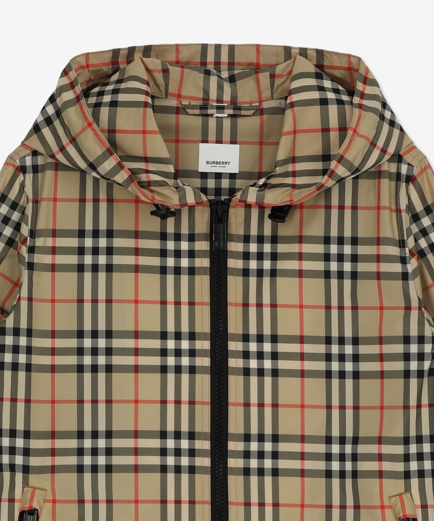 BURBERRY｜JUMPERS (Vintage Check Hooded Jacket (8059490) Vintage Check Cotton Hooded Jacket in Archive beige