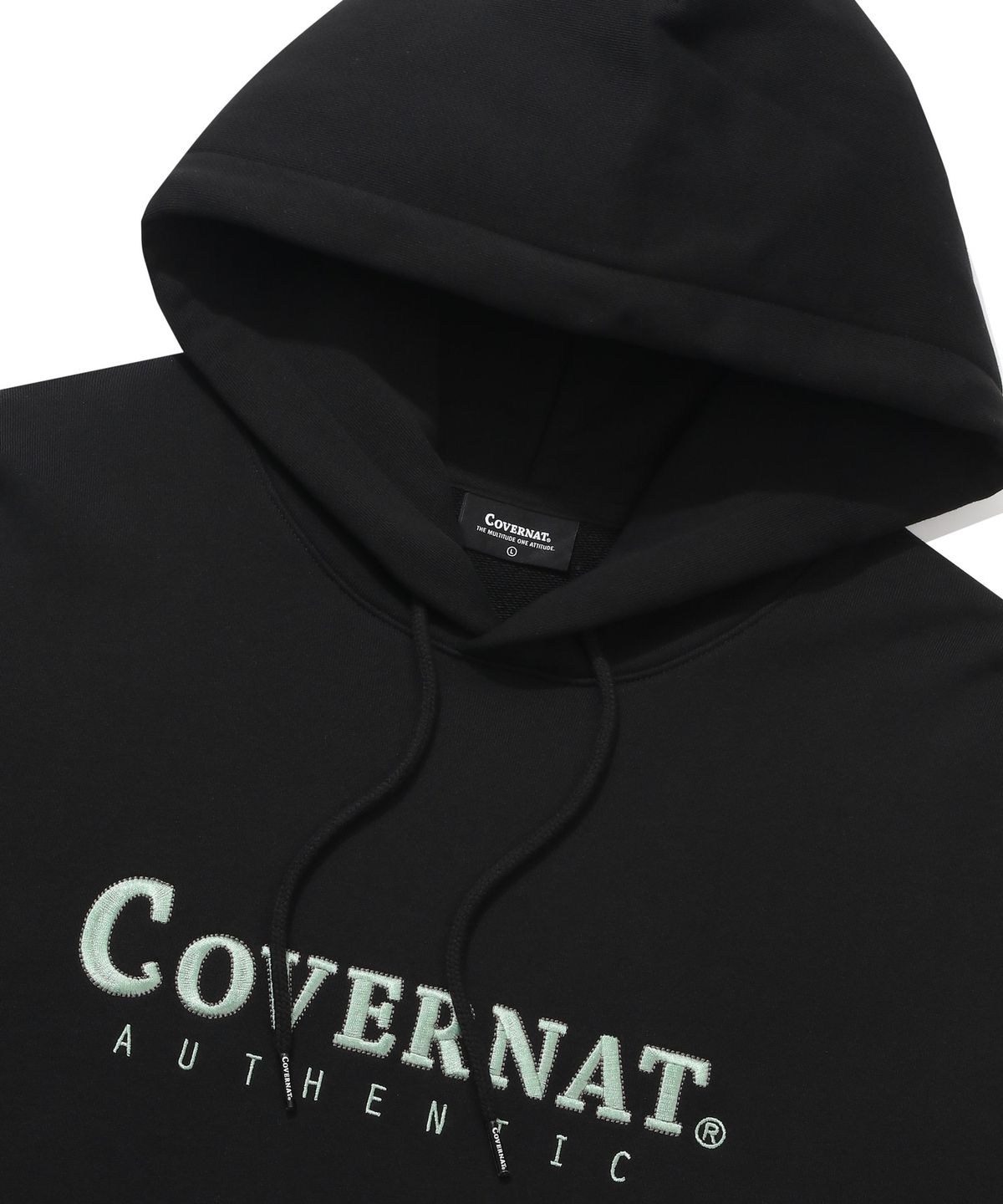 커버낫(COVERNAT) 어센틱 로고 후디 블랙
