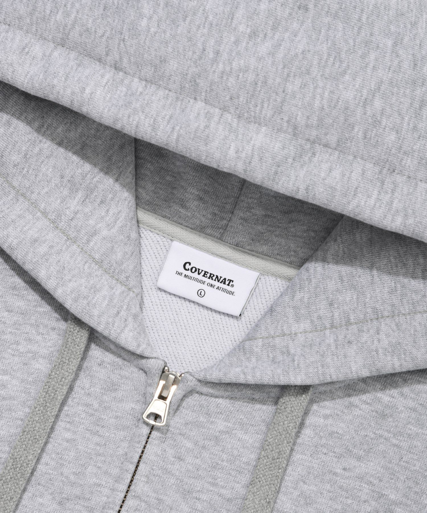 MUSINSA | COVERNAT C Logo Hoodie Zip-up Melange Grey