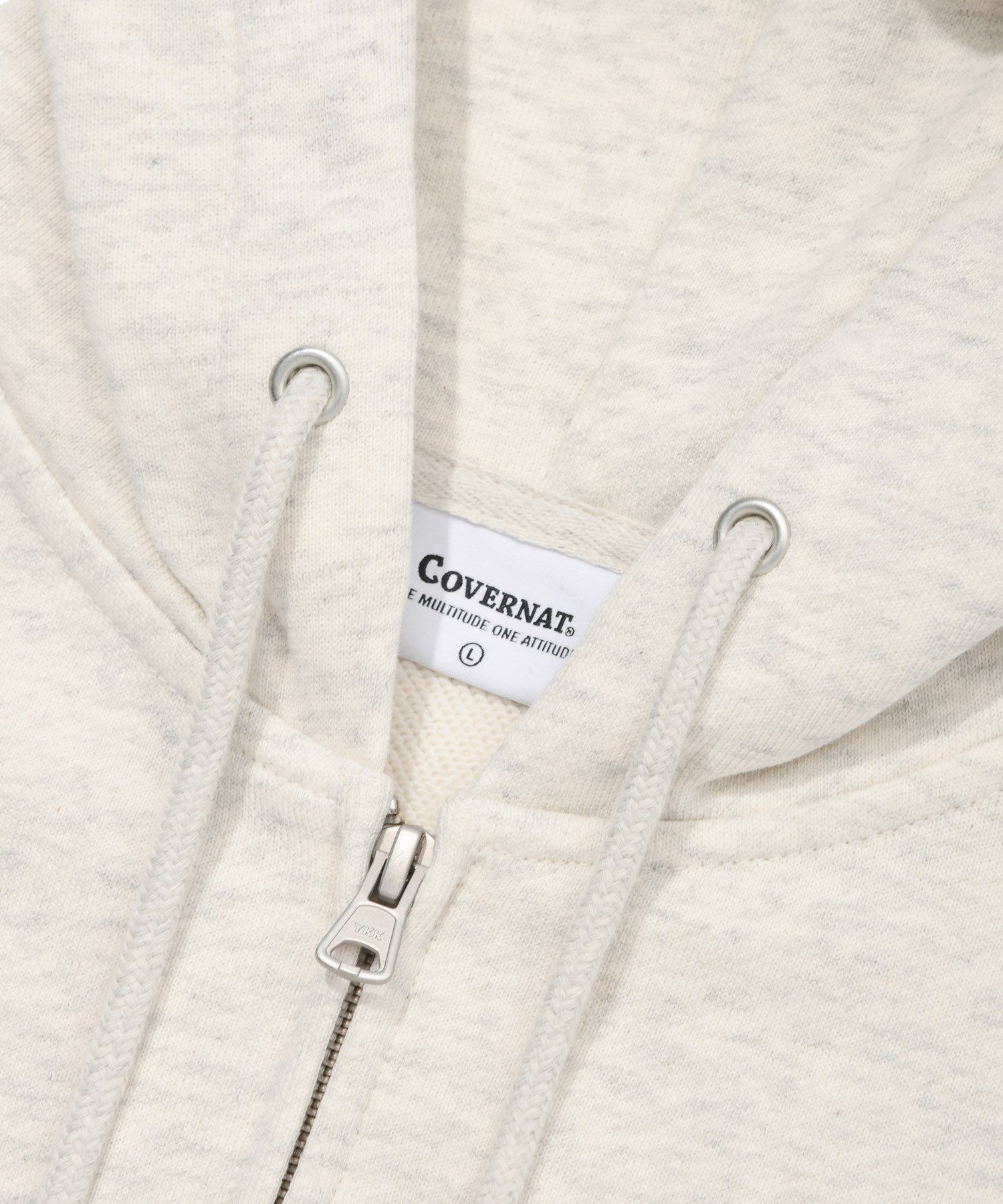 MUSINSA | COVERNAT Small Authentic Hoodie Zip-Up Oatmeal
