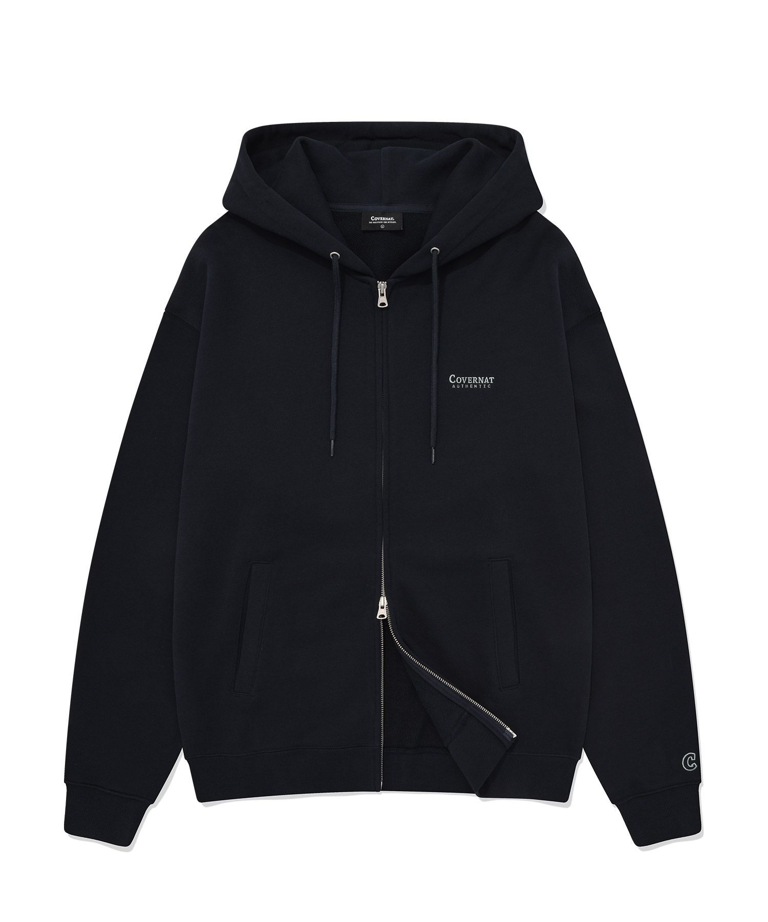 MUSINSA公式 | COVERNAT Small Authentic Hoodie Zip-Up Navy