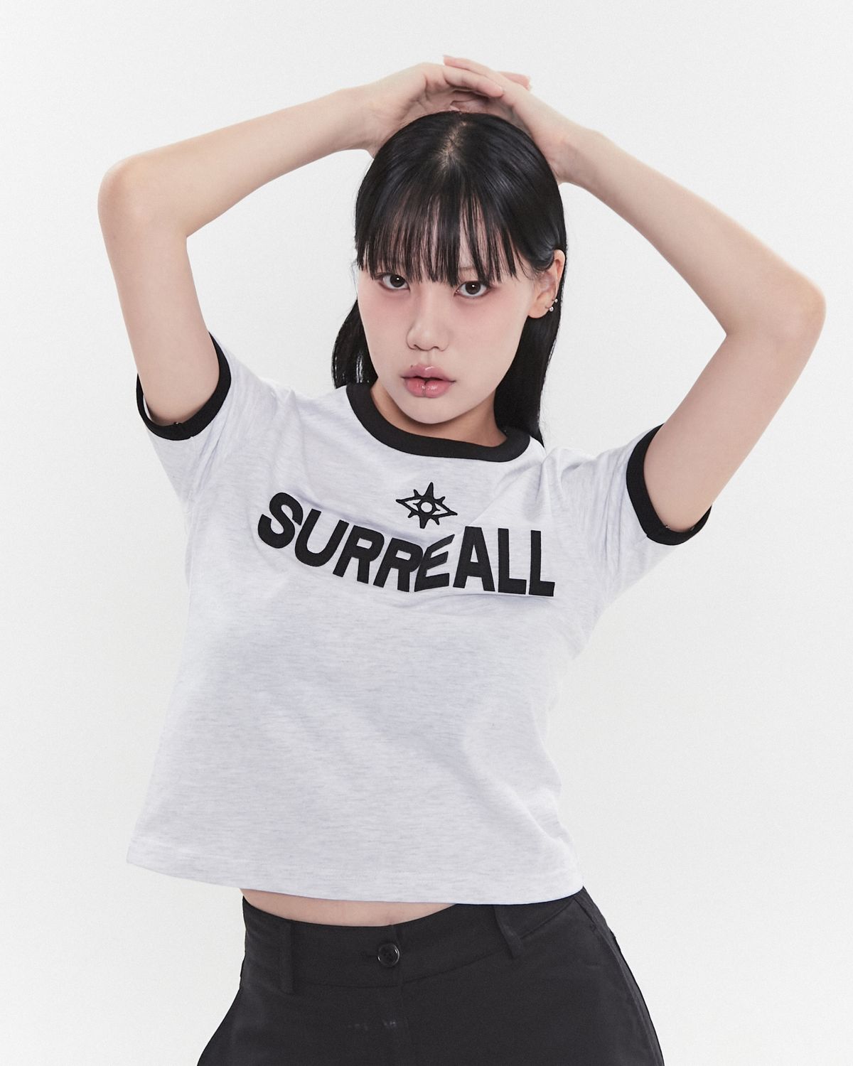 써리얼(SURREALL) Blekul ringer T shirt (Melange)