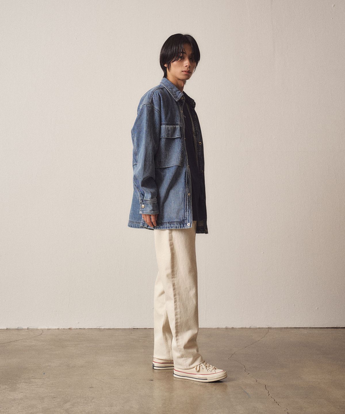 이지오(EZIO) Hidden Blue Denim Shirket