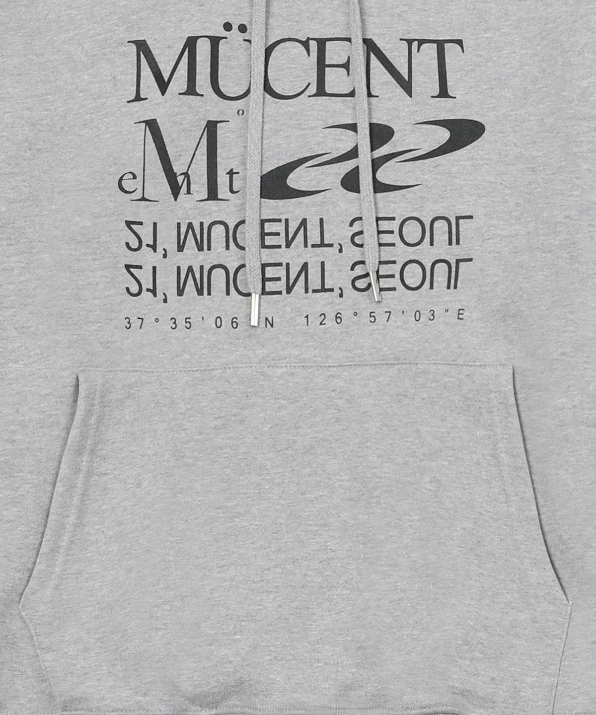 무센트(MUCENT) 에센셜 레터링 루즈핏 후드 남녀공용 (4컬러)