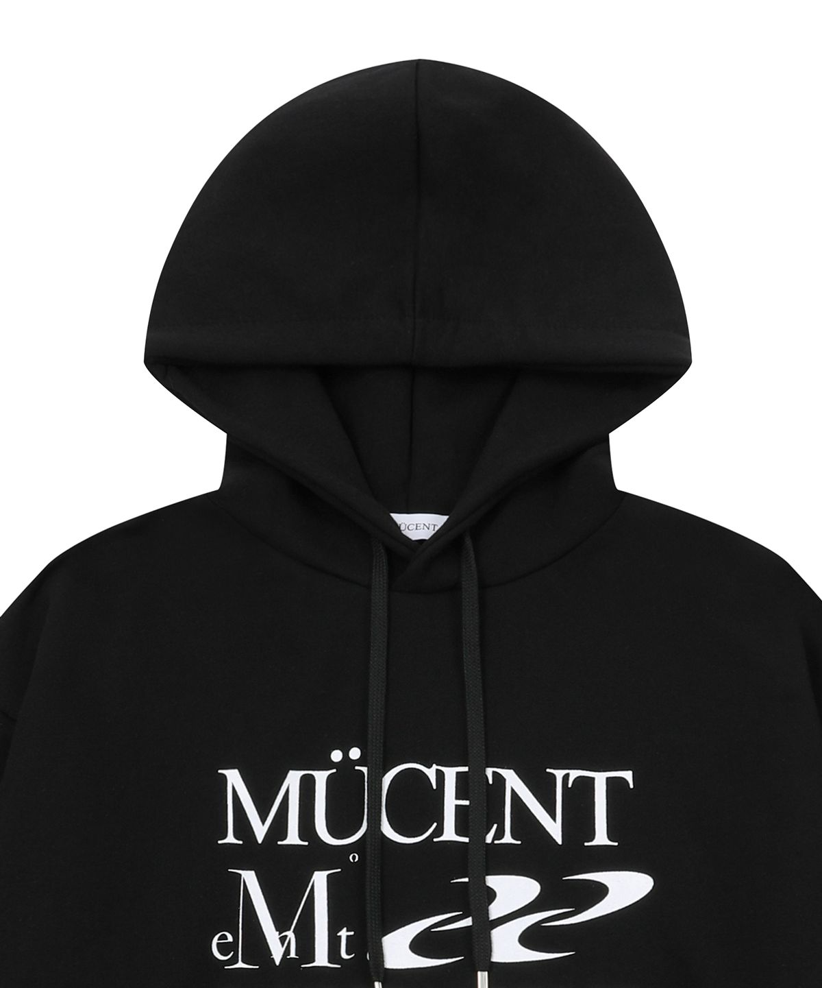 무센트(MUCENT) 에센셜 레터링 루즈핏 후드 남녀공용 (4컬러)