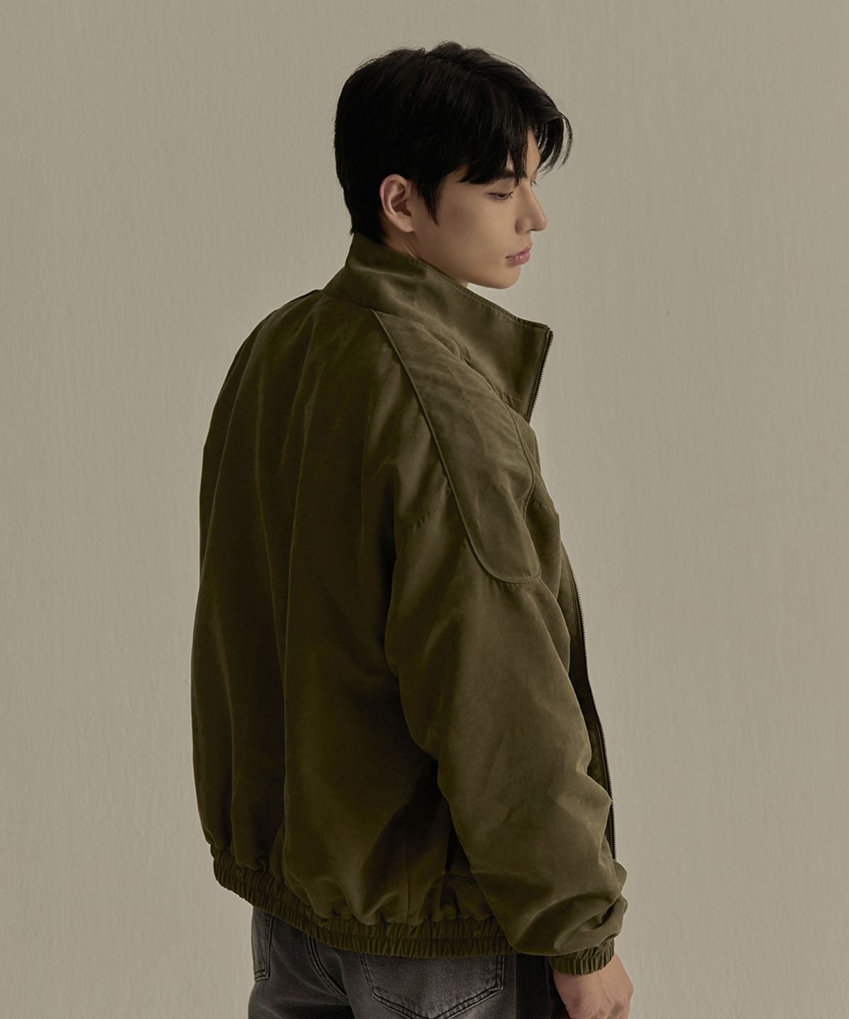 나인제트(NINEZ) 숄더패치 헤비웨이트 스웨이드 자켓 (2color)