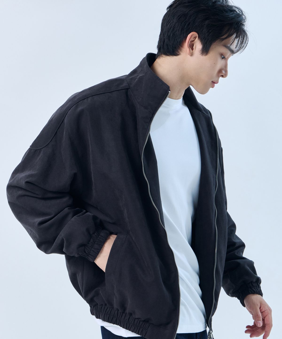 나인제트(NINEZ) 숄더패치 헤비웨이트 스웨이드 자켓 (2color)