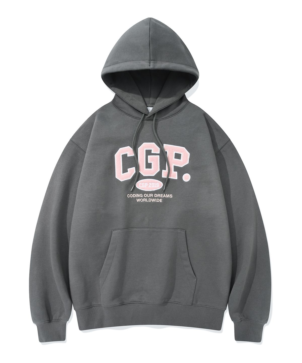 코드그라피(CGP) CGP 아치 로고 후드티_차콜