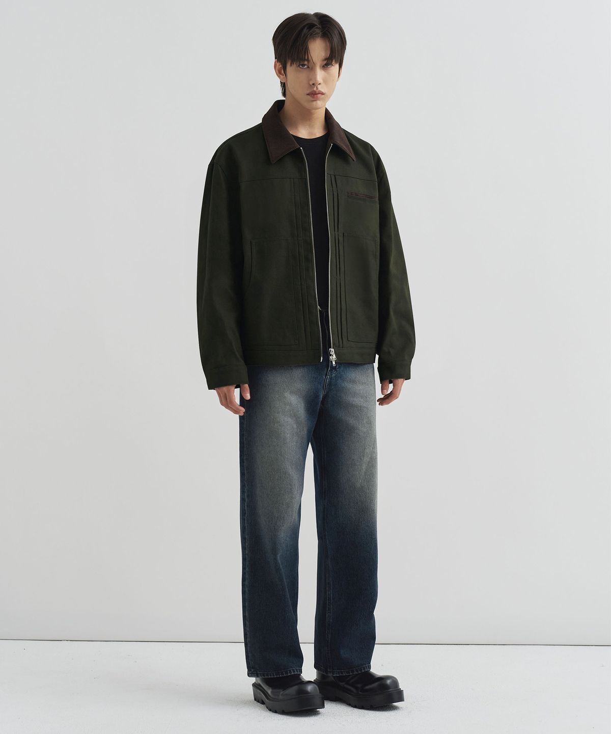드로우핏(DRAW FIT) 레이어 플리츠 워크 자켓 [KHAKI]