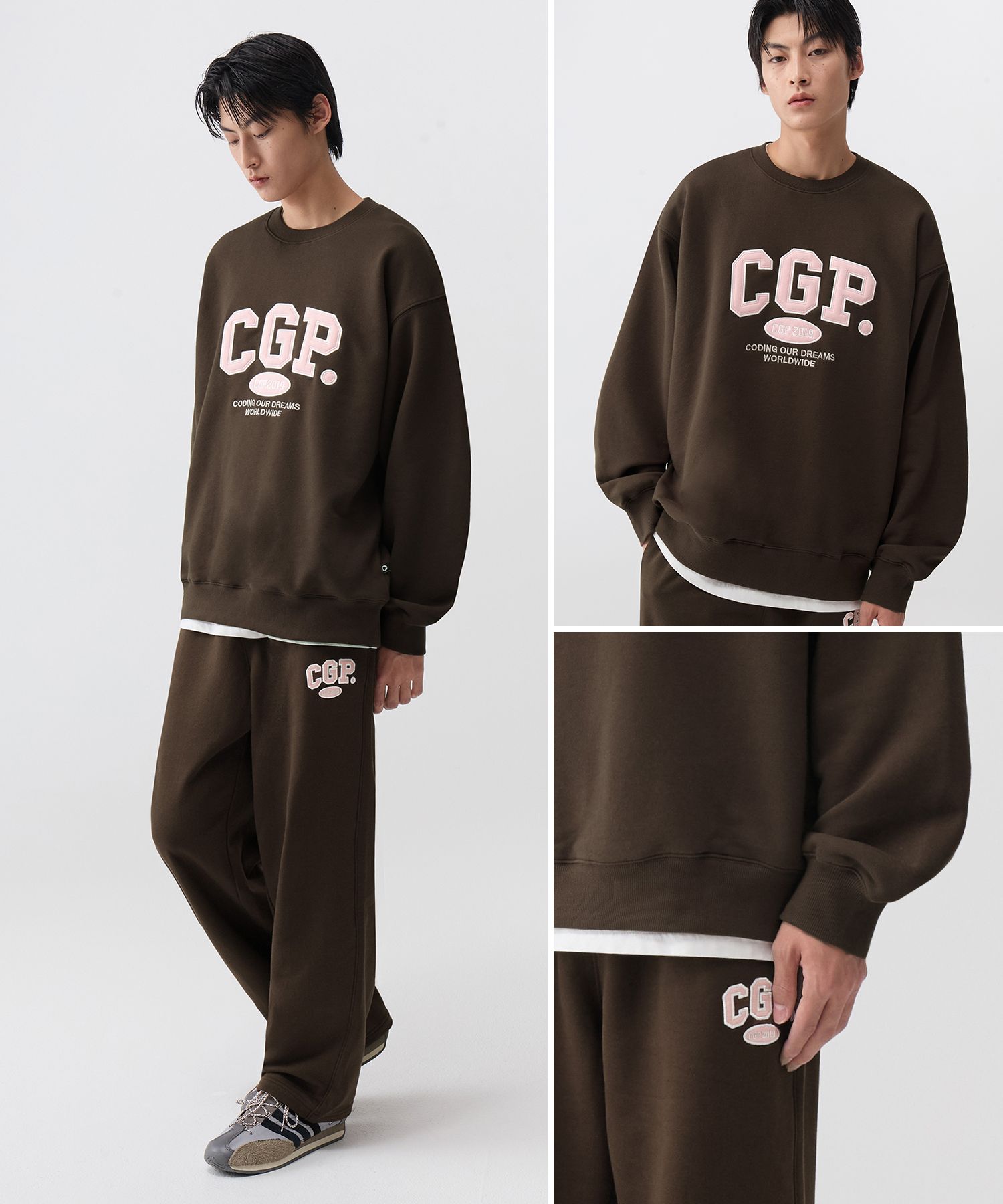 MUSINSA | Codegraphy CGP Arch Logo Man to Man_Brown