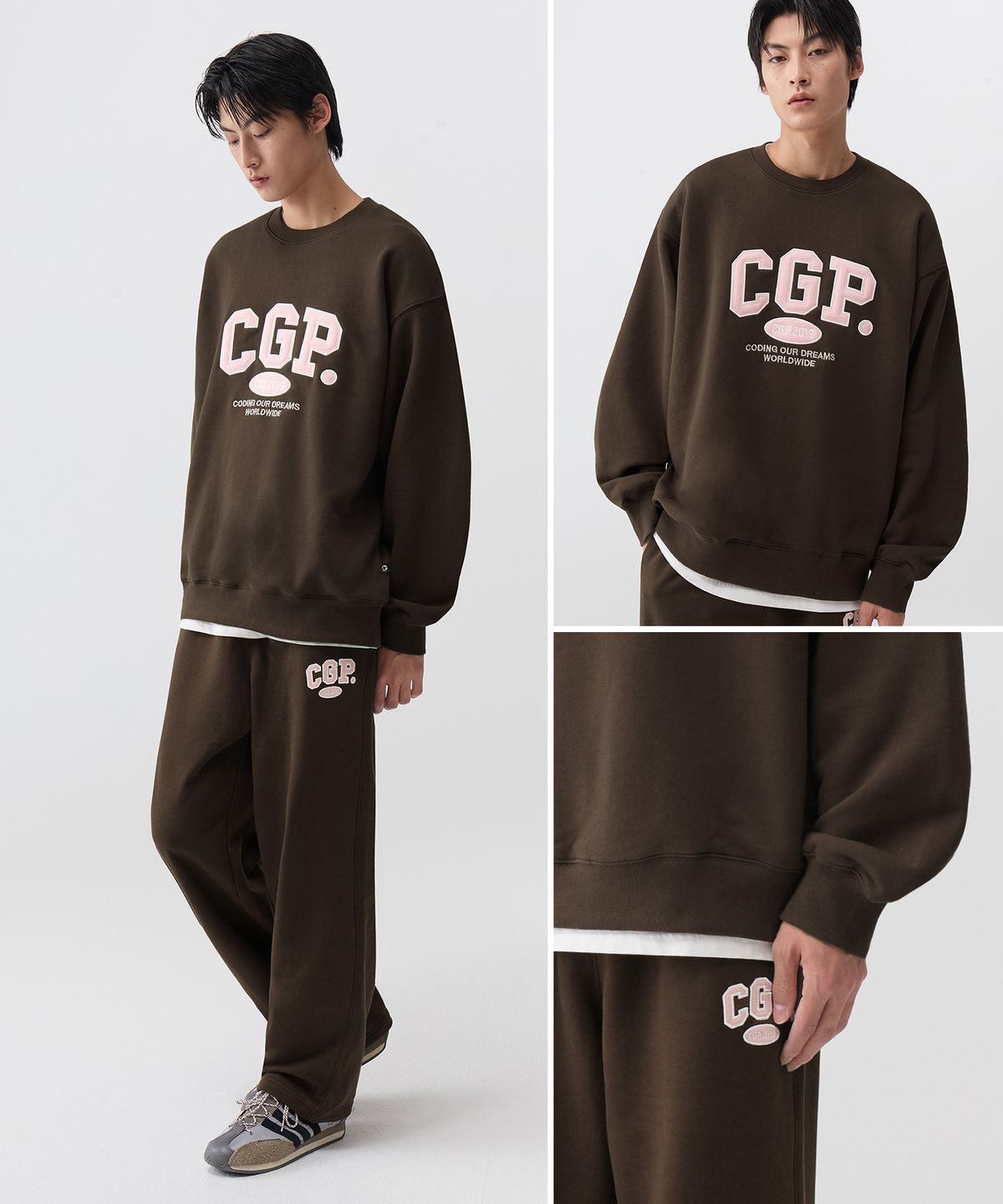 코드그라피(CGP) CGP 아치 로고 맨투맨_브라운