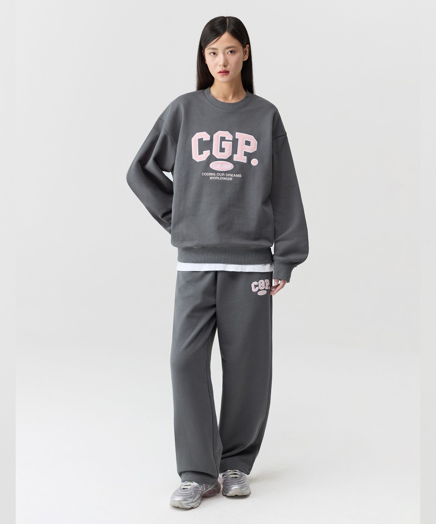 CODEGRAPHY★CGP Arch Logo Man to Man★ MUSINSA | Codegraphy CGP Arch Logo Man to Man_Burgundy