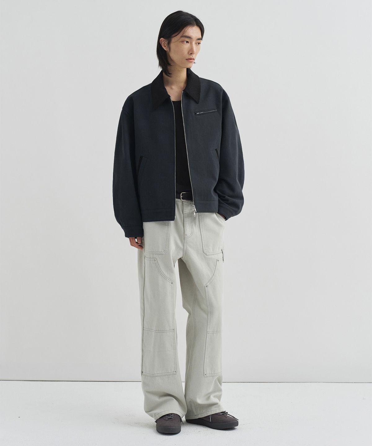드로우핏(DRAW FIT) 콘트라스트 워크 트러커 자켓 [D.GREY]