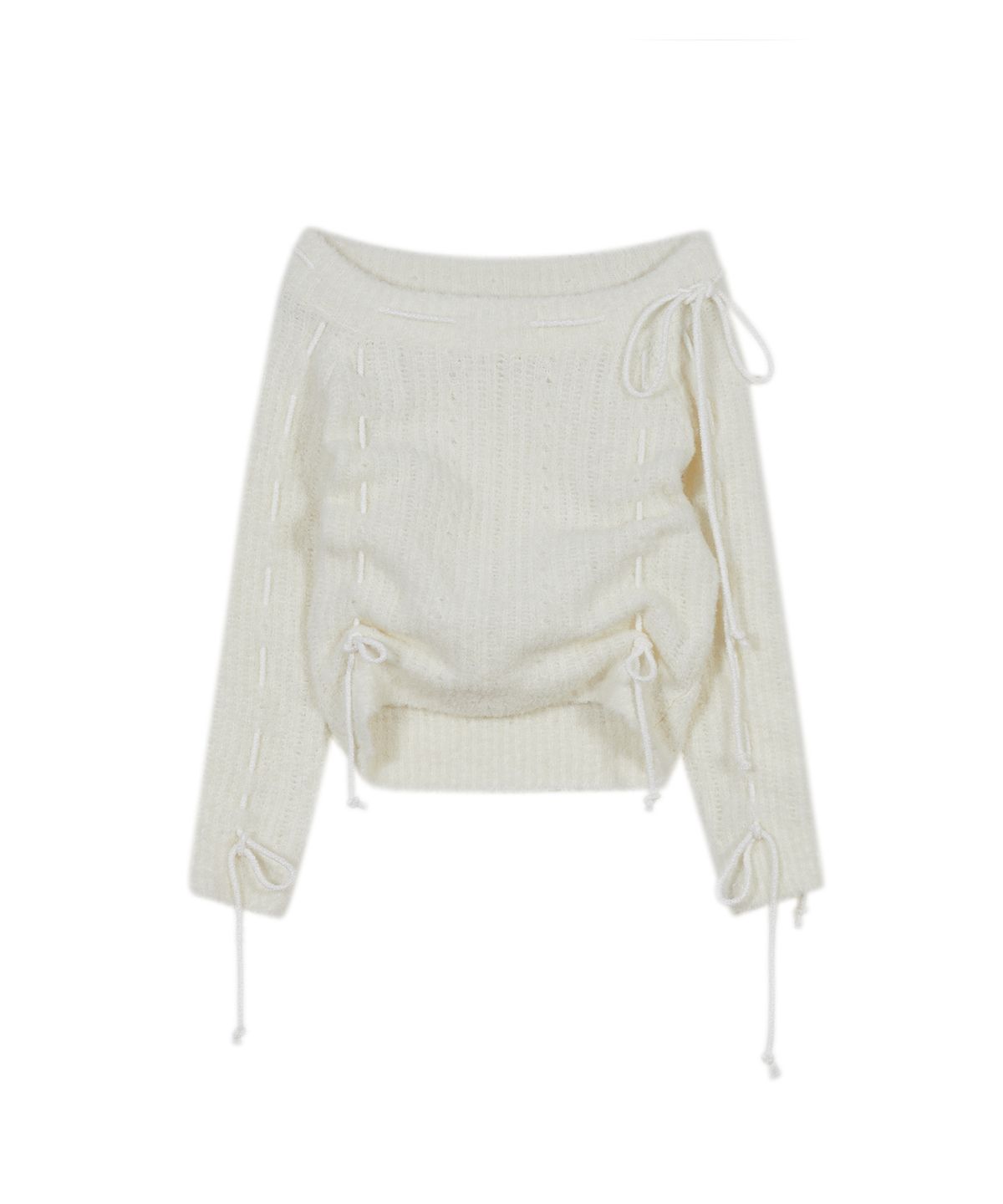 타입서비스(TYPESERVICE) Off Shoulder Strap Knit [Ivory]