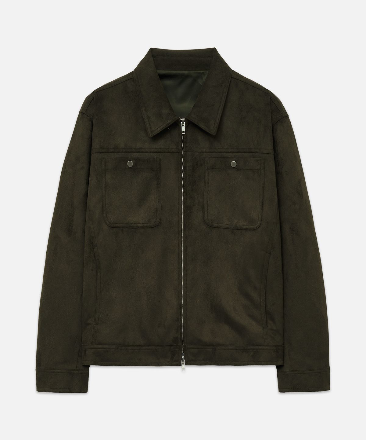 드로우핏(DRAW FIT) 스웨이드 패널 트러커 집업 자켓 [D.KHAKI]