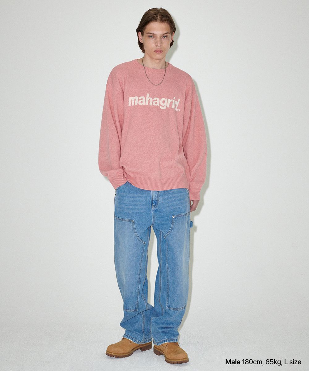 MUSINSA | MAHAGRID DOUBLE KNEE DENIM PANT BLUE(MG2EFMD112A)