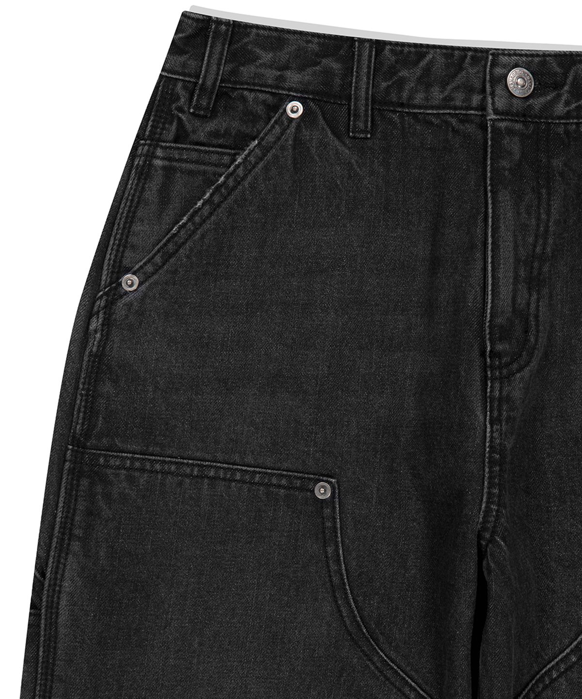 마하그리드(MAHAGRID) DOUBLE KNEE DENIM PANT BLACK(MG2EFMD112A)